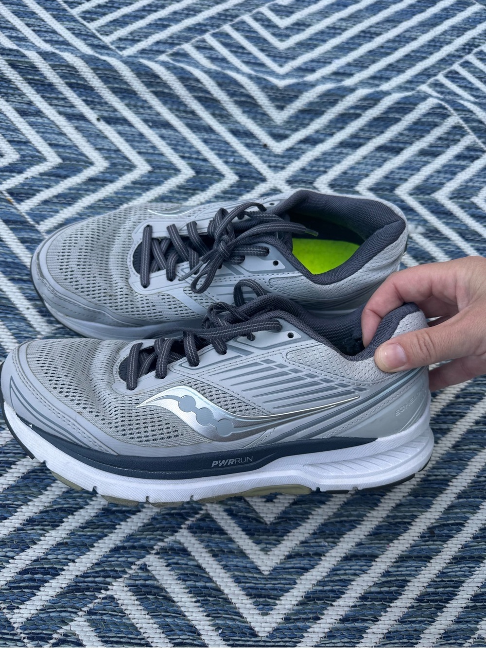 Saucony Gray and Dark Gray PWRRUN Running Shoes